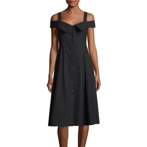 A.L.C. Hudson Button-Front Linen-Blend Midi Dress